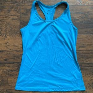 Nike Dri-Fit Womens Athletic Racerback Halter Tank Top Size-Small Color Blue